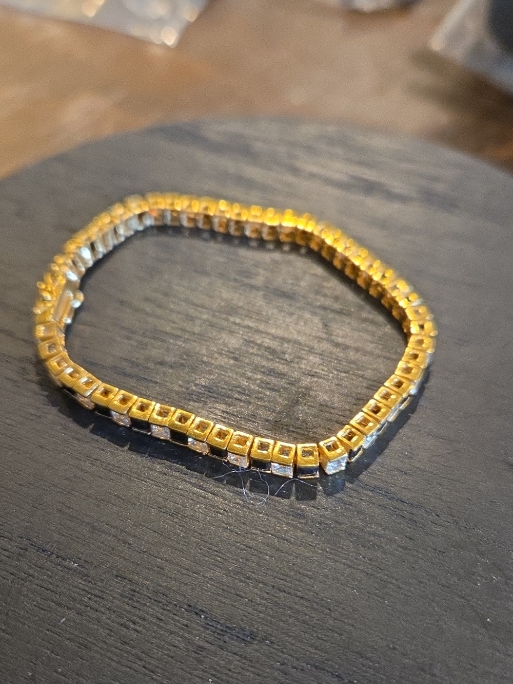 Gold Box-Link Tennis Bracelet for Women - Classic Shine